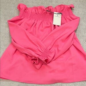 Tuckernuck Vibrant Pink Off-Shoulder Blouse